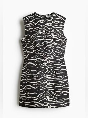 Zebra Jacquard Weave Mini Dress